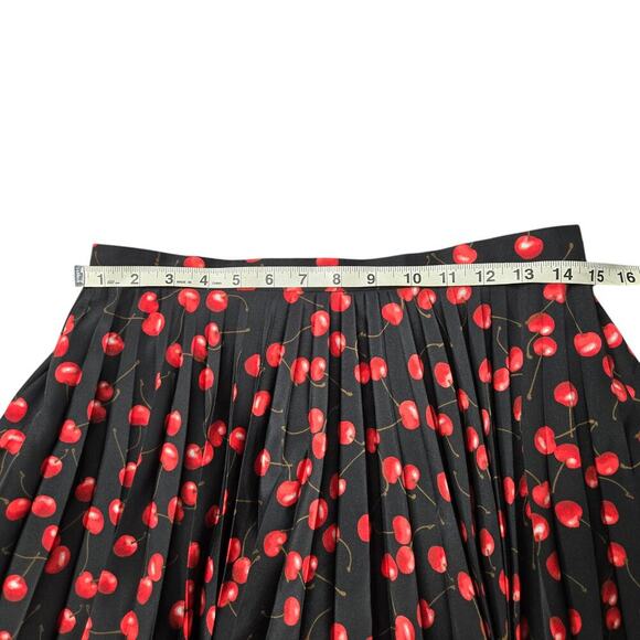 J.Crew Cherry Print Midi Pleated Skirt Size: 4 - Picture 6 of 7